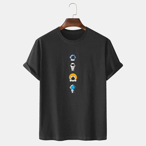 Camiseta de Lujo para Hombre, Estilo Urbano, 100% Algodón Tejido, Diseño Liso, Lavado Ácido, Calavera Vintage, Estilo High Street - Product Image 3