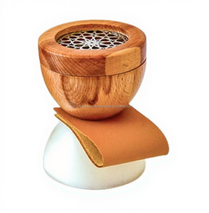 Quemador de Incienso Medkhan de Madera de Mango Ecológico Hecho a Mano con Correa de Cuero Genuino y Imán por Artesanos Indios - Product Image 4