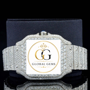 Good Quality Diamond Analog Green Iced Wrist Watch With Stainless Steel Case Band for Men and Women Available at Best Price - Product Image 4