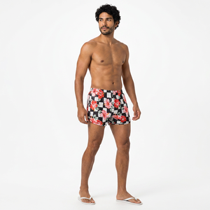 Men's Board Shorts Quick Dry Elastic Waist Printed Satin Swimwear Casual Short Shorts - Product Image 2