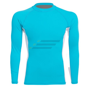 Factory Supply High Collar Breathable Quick Dry Spandex/Nylon Long <b>Mens</b> <b>Compression</b> <b>Shirt</b> Long Sleeve Rashguard - Product Image 6