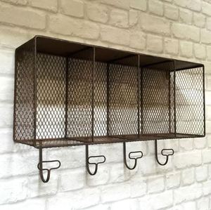Contemporary Wood and Metal Wall <b>Shelf</b> With Black Powder Coating Finishes High Quality With Three Tiers For Storage at Wholesale - Product Image 2