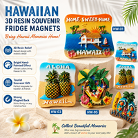 Aimant de réfrigérateur personnalisé Hawaï en résine 3D, souvenir Aloha, plage tropicale, autocollant pour réfrigérateur, décoration de cuisine, cadeau