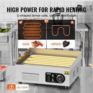 Pemanggang Listrik Komersial 1700W dari Baja Anti Karat 17.72 X 11.81 X 0.39 inci Permukaan Datar dengan Pengatur Suhu, 2 Sekop - Product Image 3