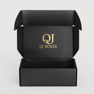 Boîtes à chaussures en carton ondulé noir de grande taille, design fantaisie personnalisé, luxe, meilleur prix, emballage d'expédition - Product Image 5
