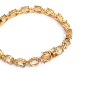 Bracelet à breloques en quartz citron, argent sterling 925 plaqué or, élégant, pierre précieuse jaune, bijoux fins pour femme, idéal pour les soirées - Product Image 4