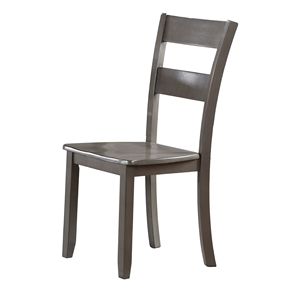 2 Sedie Laterali Grigie in Stile Transizionale con Schienale a Scala in Legno per Sala da Pranzo - Product Image 2