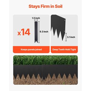 Recinzione Metallica per Giardino in Acciaio Zincato, Confezione da 12, 40 x 8 Pollici, Robusta, con 14 Clip di Montaggio - Product Image 3