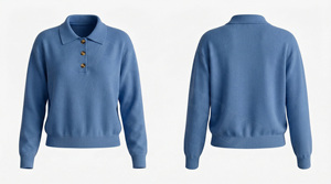 Polo pour homme au design unique, tendance et élégant, avec détails boutonnés, doux et confortable, à manches longues, pour un style décontracté. - Product Image 2