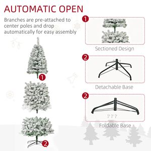 9ft Pre-Lit Snow Flocked Slim Douglas Fir Artificial Christmas Tree with 550 LED <b>Lights</b> and 988 Tips Realistic <b>Branches</b> - Product Image 5
