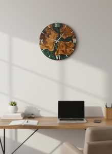 Handmade Designer Epoxy Resin Single Face Wall <b>Clock</b> Needle Display Quartz <b>Movement</b> Modern Design - Product Image 5