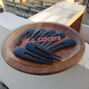 Buffalo Natural Black Horn Hair Pins & Forks-Eco-Friendly DIY Modern Handmade for Securing Buns Chignons French Twists & Wedding - Product Image 1