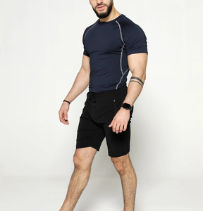 T-shirt de compression pour homme, vêtements de course, respirant, séchage rapide, athlétique, entraînement, couche de base, léger, extensible - Product Image 5