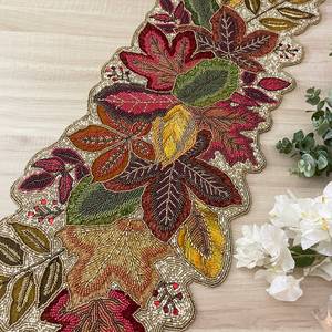Handmade Polyester/Cotton Stripe Embroidered <b>Table</b> <b>Runner</b> Decorative for Hotel & Home Use M S R OVERSEAS Brand - Product Image 2