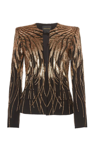 Chaqueta de Esmoquin para Hombre Color Marfil con Botón Único y Adornos Florales de Cristal, Hecha a Mano con Cuentas, para Recepciones y Eventos Formales - Product Image 6