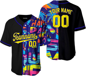 Maillot de baseball respirant à col montant, imprimé par transfert thermique, ensembles pour adultes 100 % polyester, impression personnalisée sur le devant, meilleur prix OEM - Product Image 5