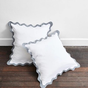 Housse de coussin carrée jaune avec bordure à volants, couleur unie, en lin et coton, décoration d'intérieur, style uni - Product Image 6