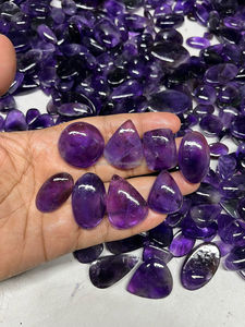 Pierre africaine naturelle d'améthyste violette Mix Size Pear Cabochon Loose Gemstone for Jewelry Making - Product Image 2