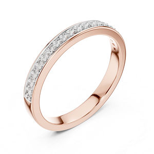 Bague solitaire en or rose 14 carats avec diamant de laboratoire rond pour femme |   Vêtements de mariage |   Nouveau diamant cultivé - Product Image 2