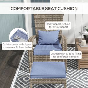 Sedia Adirondack con Poggiapiedi, Design Confortevole, Sedia in Resina per Relax all'Aperto, Cuscini Staccabili e Braccioli Larghi - Product Image 6