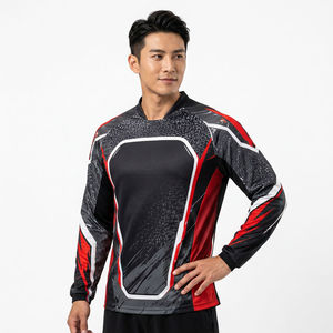 Camiseta Deportiva Sublimada de Manga Larga para Hombre, Cuello Alto, Absorbe la Humedad, Color Sólido, 140g, Poliéster, Todas las Temporadas, Personalizable para Equipos - Product Image 4