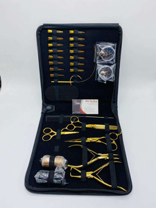 Wholesale Custom Logo Gold Stainless Steel Hair Extension <b>Tools</b> Kit Nano Ring Pliers <b>Threads</b> & Barber Hair Cutting Scissors Set - Product Image 6