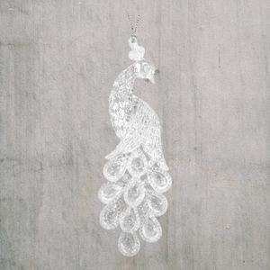 Adorno Navideño de Acrílico Transparente con Copos de Purpurina, Reno, Caballo 3D, Pavo Real, para Decoración de Navidad y Año Nuevo, Venta al por Mayor - Product Image 5