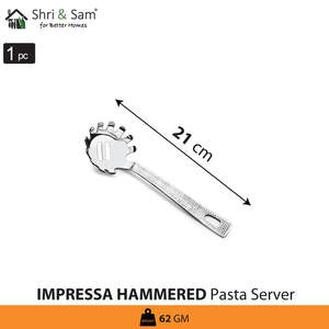 Impressa Servidor de pasta de acero inoxidable martillado Herramientas de pasta Premium - Product Image 2