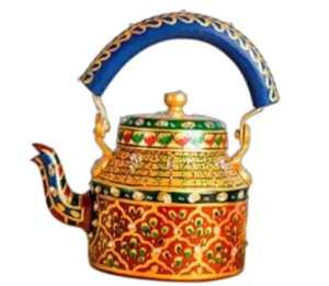 Théière en cuivre peinte à la main, traditionnelle turque et arabe, avec poignée en bois résistante à la chaleur - Product Image 3