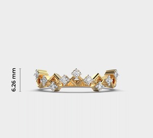Bague Éternité Géométrique en Diamants en Or Jaune, Sertie à Griffes, Style Classique pour Femme - Product Image 4