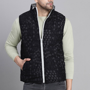 Men's Zip Front Puffer <b>Vest</b> Warm Insulated Sleeveless Jacket Casual Winter Wear Wholesale Manufacturer Comfortable Sleeveless - Product Image 3