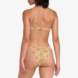 Ensemble 2 pièces tendance de bas de bikini taille haute pour les sorties à la plage et les loisirs estivaux, en Spandex/Nylon - Product Image 5