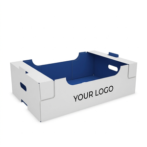 Wholesale <b>Eco</b>-Friendly Biodegradable Reusable Heavy-Duty Kraft Corrugated Fruit Tray Custom Logo Flexo Embossing Recycled Box - Product Image 1
