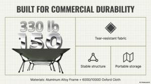 เตียงพับได้สำหรับตั้งแคมป์กลางแจ้ง รุ่น King ขนาด 210 ซม. โครงอะลูมิเนียมอัลลอยด์ - Product Image 4