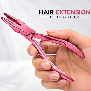Pince à sertir professionnelle pour extensions de cheveux de 5 pouces, rose, en acier inoxydable, pour micro-anneaux et perles, pour salon - Product Image 1