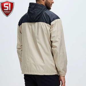 SUMROOS INDUSTRY <b>Men's</b> Hooded Windbreaker <b>Jacket</b> Color Blocking Polyester Zipper Closure Casual Spring Outerwear - Product Image 2