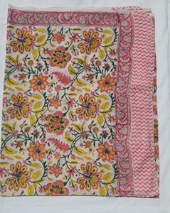 Hand Block Print Cotton Sarong Pareo Beach Wrap for Women Lightweight Boho Bikini <b>Cover</b> <b>Up</b> Soft Skin Friendly Scarf Swimwear - Product Image 1