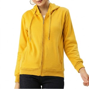 Sweat à capuche zippé pour femme 100% coton, coupe oversize, tricoté, manches longues, couleur unie, respirant, séchage rapide, style streetwear décontracté, avec poches - Product Image 4