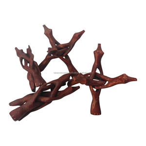 Support de présentation en bois emboîtable de style bohème pour décoration de Noël, 8 pouces, pour grappes de cristaux de guérison et géodes rouge brunâtre - Product Image 1