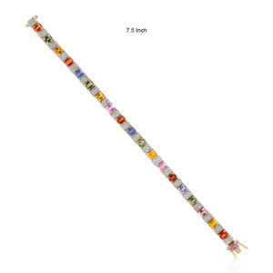 Pulsera de Oro Amarillo de 14k con Múltiples Gemas de Zafiro y Diamantes Naturales, Joyería Fina al por Mayor - Product Image 2