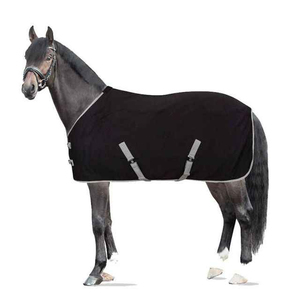 Wholesale Custom Logo Heavyweight Winter Horse Stable Blanket Waterproof Polar Fleece Polyester Shell Cotton Filling Black <b>Rug</b> - Product Image 4