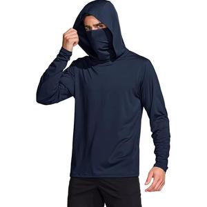 For Sublimation Spandex Polyester Quick Dry Breathable UPF 50+ Men's UV Protection Mask Fishing Hoodie Long Sleeve - Product Image 1