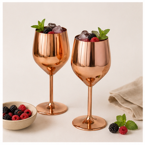 Luxurious Copper Plated Stainless Steel <b>Wine</b> <b>Goblet</b> Set Shatterproof & Unbreakable Metal Cocktail Glass For Outdoor Parties - Product Image 2