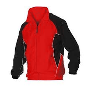 <b>Men's</b> Red Black Color Blocking Hooded Fleece <b>Jacket</b> Zipper Closure Regular Fit Autumn Casual Wear <b>Long</b> Sleeve Polyester - Product Image 1