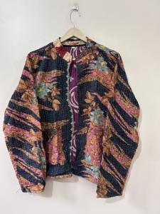 Chaqueta Bordada Kantha Vintage Hecha a Mano de Algodón para Mujer, Chaqueta Reversible - Product Image 2