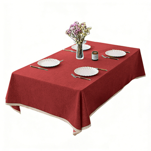<span class=keywords><strong>Nappe</strong></span> Moderne Tissée en Velours Gris Moyen Bourgogne, Polyester Imperméable, <span class=keywords><strong>Anti</strong></span>-Huile, Antidérapante, Durable, Élégante pour la Cuisine Quotidienne - Product Image 1