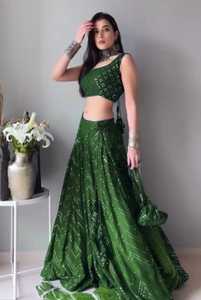 Diseñador de alta calidad Georgatte Lehenga Choli bordado a mano elegante Lehenga Choli atuendo de seda tradicional para adultos - Product Image 5