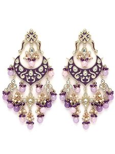 Women's Lightweight Alloy Gold Plated Drop Earrings Beads Artistic Crystal Rhinestone Imitation Pearl Oval Cut Design Ethnic - Product Image 3