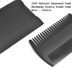 Kit de soin et de toilettage de la barbe, brosse à barbe, peignes en bois et brosse, ciseaux à moustache, coffret cadeau pour hommes - Product Image 4