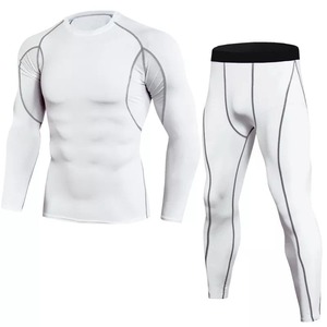 Ensemble de compression pour hommes, vente en gros, nouvelle arrivée, 2 pièces, manches longues, vêtements d'entraînement, hiver, gym - Product Image 1